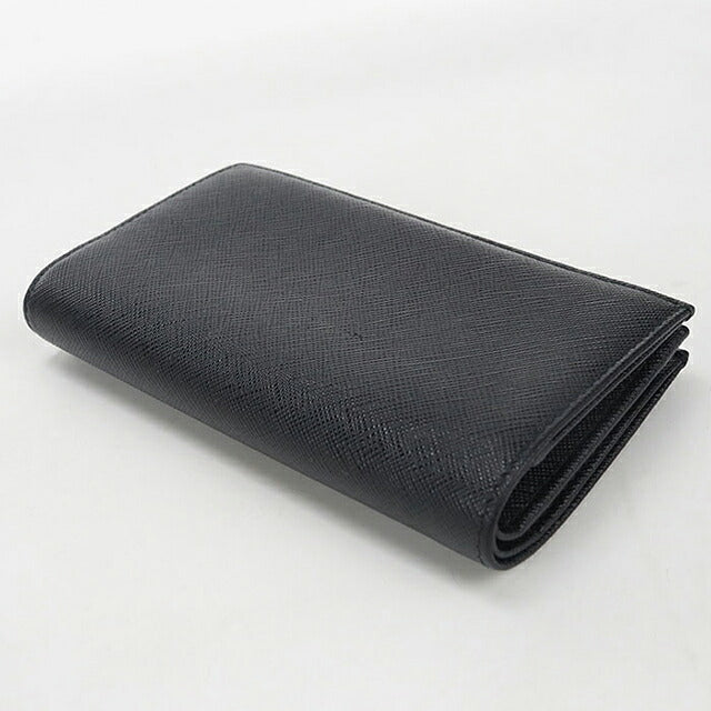 中古 プラダ 二つ折り財布 二折財布 コンパクト レディース ブランド PRADA  サフィアーノトライアングル 1ML009 QHH F0002 ブラック USDPR116635011