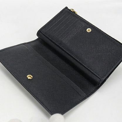 中古 プラダ 二つ折り財布 二折財布 コンパクト レディース ブランド PRADA  サフィアーノトライアングル 1ML009 QHH F0002 ブラック USDPR116635011