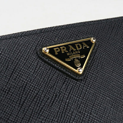 中古 プラダ 二つ折り財布 二折財布 コンパクト レディース ブランド PRADA  サフィアーノトライアングル 1ML009 QHH F0002 ブラック USDPR116635011