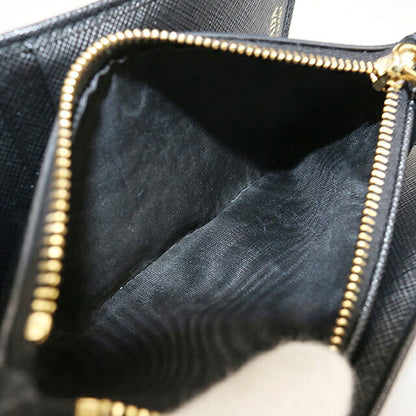 中古 プラダ 二つ折り財布 二折財布 コンパクト レディース ブランド PRADA  サフィアーノトライアングル 1ML009 QHH F0002 ブラック USDPR116635011