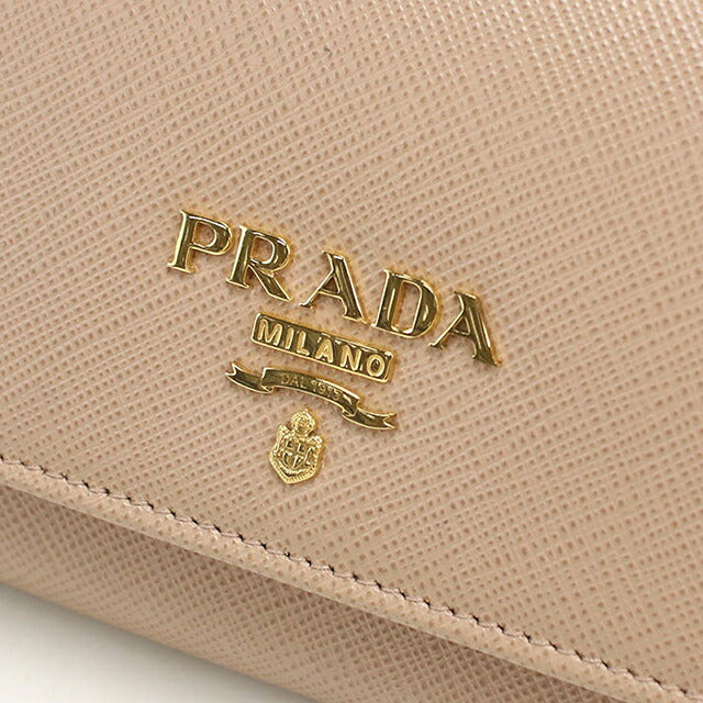 中古 プラダ 長財布二折 レディース ブランド PRADA  サフィアーノマルチカラー レザー 1MH132 ZLP F0KNX ベージュ USDPR116653011