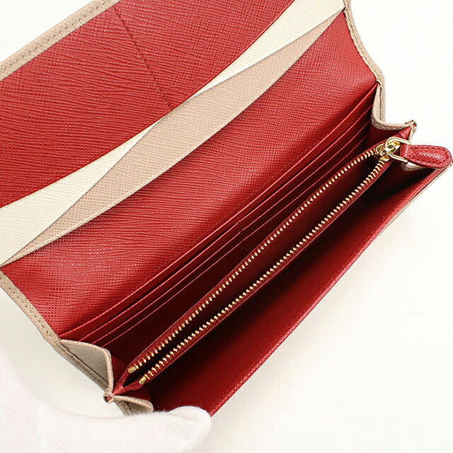 中古 プラダ 長財布二折 レディース ブランド PRADA  サフィアーノマルチカラー レザー 1MH132 ZLP F0KNX ベージュ USDPR116653011