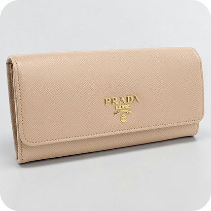中古 プラダ 長財布二折 レディース ブランド PRADA  サフィアーノマルチカラー レザー 1MH132 ZLP F0KNX ベージュ USDPR116653011
