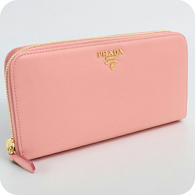 中古 プラダ 長財布ラウンドファスナー レディース ブランド PRADA サフィアーノレザー  レザー 1ML506 QWA F0442 ピンク USDPR116655011