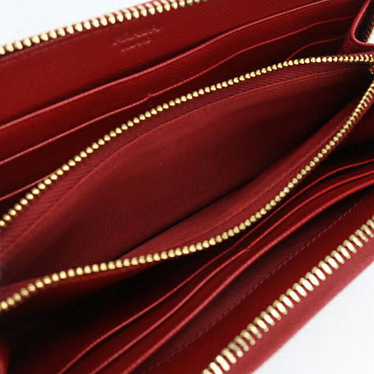 Used Prada long wallet round zipper ladies brand PRADA saffiano leather 1ML506 red USDPR116747011