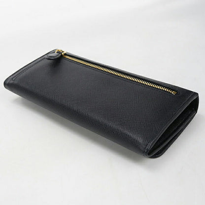 中古 プラダ 長財布二折 レディース ブランド PRADA  サフィアーノレザー 財布 1MH132 ブラック USDPR117107011