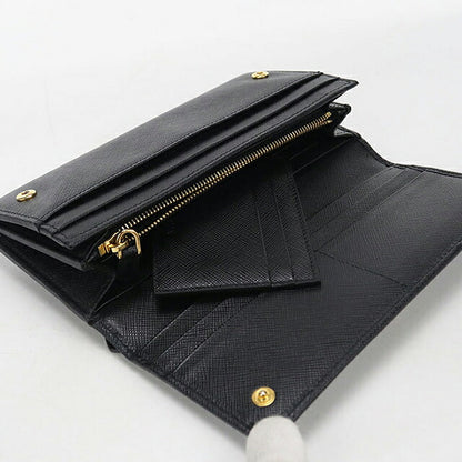 中古 プラダ 長財布二折 レディース ブランド PRADA  サフィアーノレザー 財布 1MH132 ブラック USDPR117107011