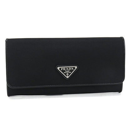 中古 プラダ 長財布二折 レディース ブランド PRADA トライアングルロゴ 長財布二折 1MH132 ブラック USDPR117110011