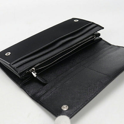 中古 プラダ 長財布二折 レディース ブランド PRADA トライアングルロゴ 長財布二折 1MH132 ブラック USDPR117110011