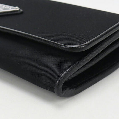 中古 プラダ 長財布二折 レディース ブランド PRADA トライアングルロゴ 長財布二折 1MH132 ブラック USDPR117110011