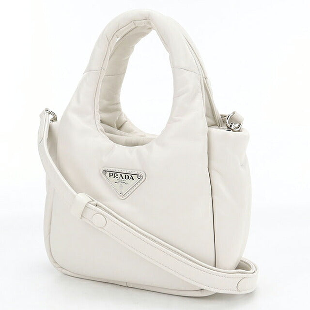 中古 プラダ ハンドバッグ レディース ブランド PRADA  2WAY レザー 1BA359 ホワイト USDPR117352011