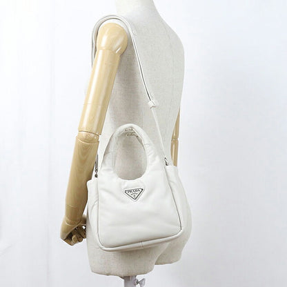 中古 プラダ ハンドバッグ レディース ブランド PRADA  2WAY レザー 1BA359 ホワイト USDPR117352011