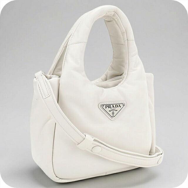 二手 Prada 手提包 女士品牌 PRADA 2WAY 皮革 1BA359 白色 USDPR117352011