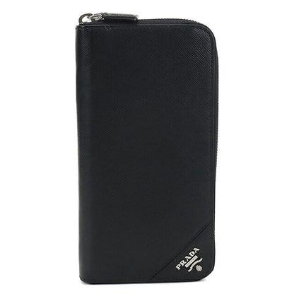 中古 プラダ 長財布ラウンドファスナー メンズ ブランド PRADA サフィアーノレザー  ブラック USDPR117442011