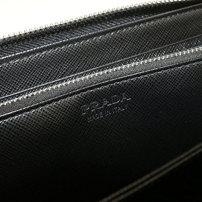 中古 プラダ 長財布ラウンドファスナー メンズ ブランド PRADA サフィアーノレザー  ブラック USDPR117442011
