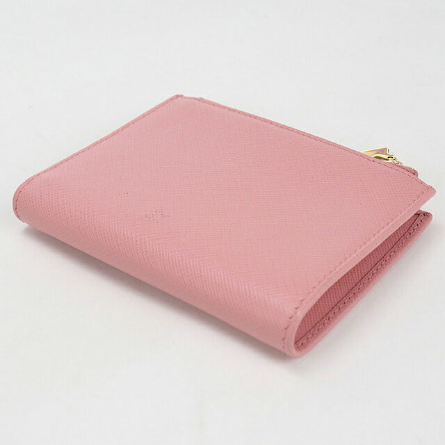 中古 プラダ 二つ折り財布 二折財布 コンパクト レディース ブランド PRADA  サフィアーノレザー 1ML023 ピンク USDPR117481011