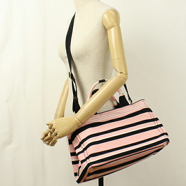 Used Prada tote bag ladies brand PRADA CANAPA STAMPATE 2WAY B1877B pink USDPR117858011