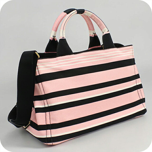 Used Prada tote bag ladies brand PRADA CANAPA STAMPATE 2WAY B1877B pink USDPR117858011