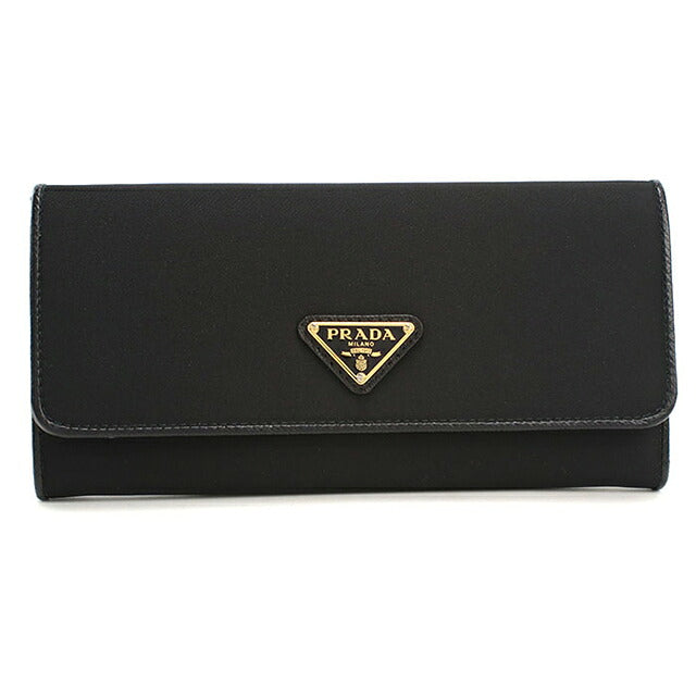中古 プラダ 長財布二折 レディース ブランド PRADA テスート トライアングル 1MH132 UZO F0X3X ブラック USDPR118262011