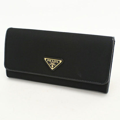 中古 プラダ 長財布二折 レディース ブランド PRADA テスート トライアングル 1MH132 UZO F0X3X ブラック USDPR118262011
