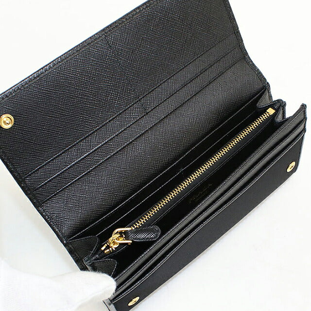 中古 プラダ 長財布二折 レディース ブランド PRADA テスート トライアングル 1MH132 UZO F0X3X ブラック USDPR118262011