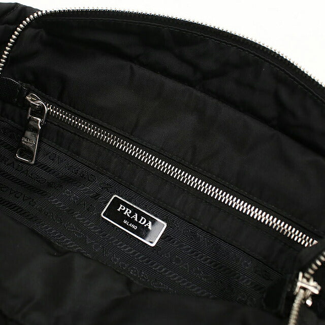 中古 プラダ トートバッグ レディース ブランド PRADA キルティングナイロン チェーン ブラック USDPR118339011