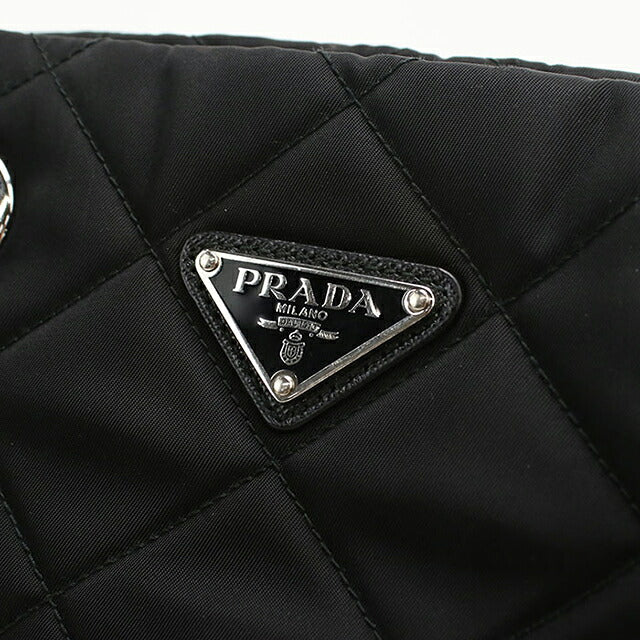 中古 プラダ トートバッグ レディース ブランド PRADA キルティングナイロン チェーン ブラック USDPR118339011