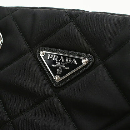 中古 プラダ トートバッグ レディース ブランド PRADA キルティングナイロン チェーン ブラック USDPR118339011