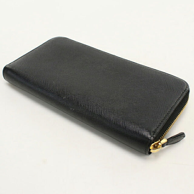 中古 プラダ 長財布ラウンドファスナー レディース ブランド PRADA サフィアーノレザー レザー ブラック USDPR118386011