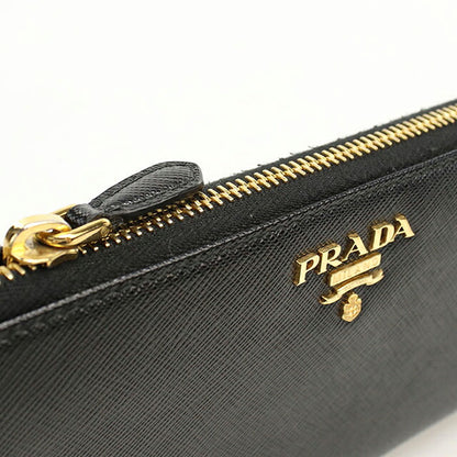 中古 プラダ 長財布ラウンドファスナー レディース ブランド PRADA サフィアーノレザー レザー ブラック USDPR118386011