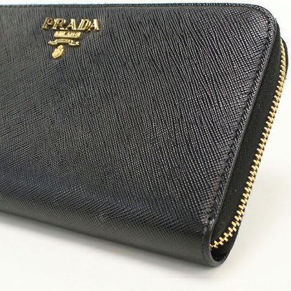 中古 プラダ 長財布ラウンドファスナー レディース ブランド PRADA サフィアーノレザー レザー ブラック USDPR118386011