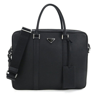 中古 プラダ ブリーフケース メンズ ブランド PRADA レザー 2VE368 ブラック USDPR118414011