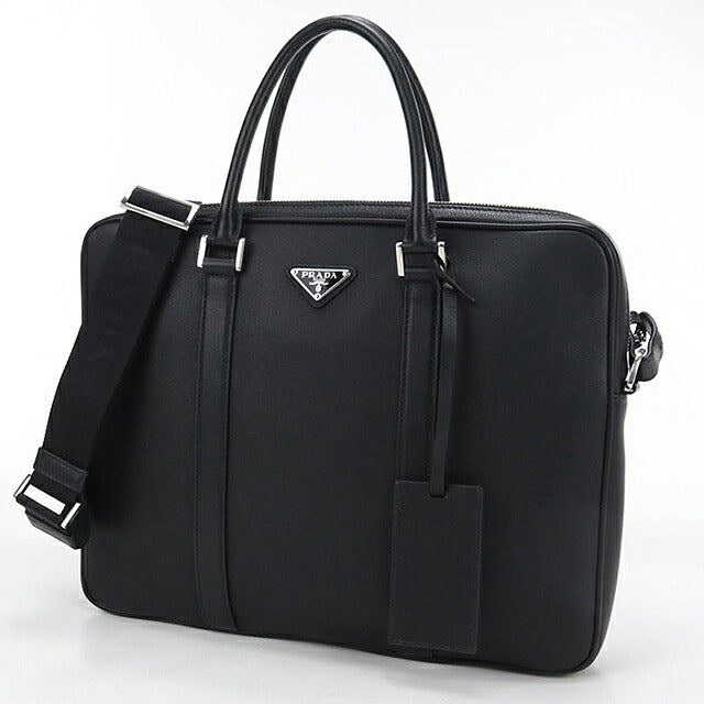 中古 プラダ ブリーフケース メンズ ブランド PRADA レザー 2VE368 ブラック USDPR118414011