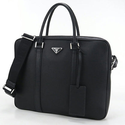 中古 プラダ ブリーフケース メンズ ブランド PRADA レザー 2VE368 ブラック USDPR118414011