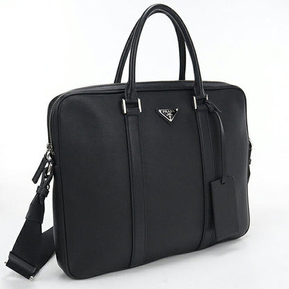 中古 プラダ ブリーフケース メンズ ブランド PRADA レザー 2VE368 ブラック USDPR118414011