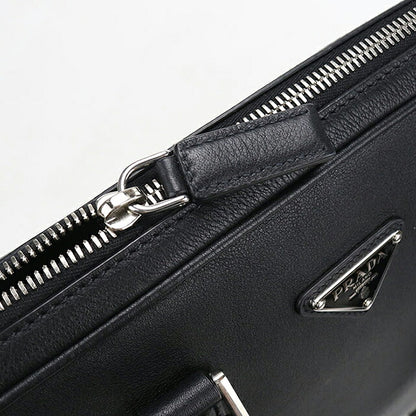 中古 プラダ ブリーフケース メンズ ブランド PRADA レザー 2VE368 ブラック USDPR118414011
