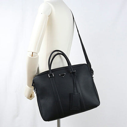中古 プラダ ブリーフケース メンズ ブランド PRADA レザー 2VE368 ブラック USDPR118414011