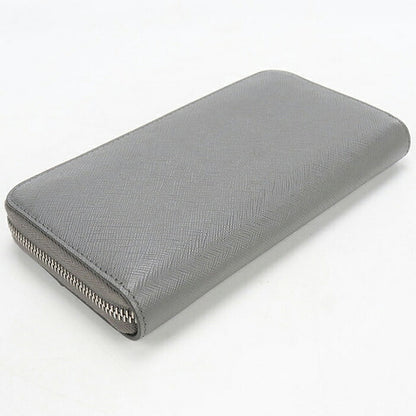 中古 プラダ 長財布ラウンドファスナー メンズ ブランド PRADA サフィアーノレザー レザー 2ML317 グレー USDPR118426011