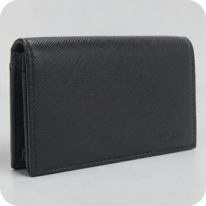 中古 プラダ 名刺入れ メンズ ブランド PRADA サフィアーノレザー カードケース レザー 2MC122 ブラック USDPR118427011