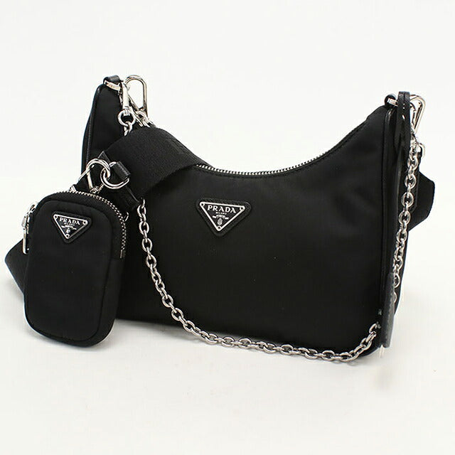 中古 プラダ ショルダーバッグ レディース ブランド PRADA Re-Edition 2005 Re-Nylon 1BH204 ブラック USDPR118728011