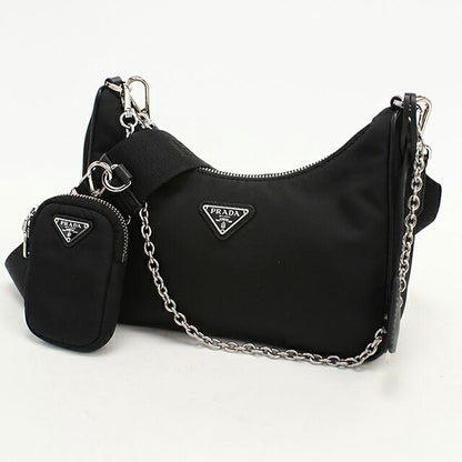 中古 プラダ ショルダーバッグ レディース ブランド PRADA Re-Edition 2005 Re-Nylon 1BH204 ブラック USDPR118728011
