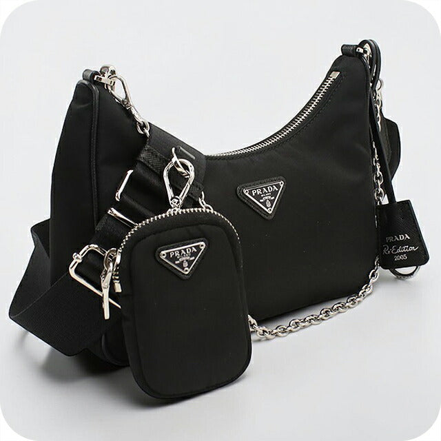 中古 プラダ ショルダーバッグ レディース ブランド PRADA Re-Edition 2005 Re-Nylon 1BH204 ブラック USDPR118728011