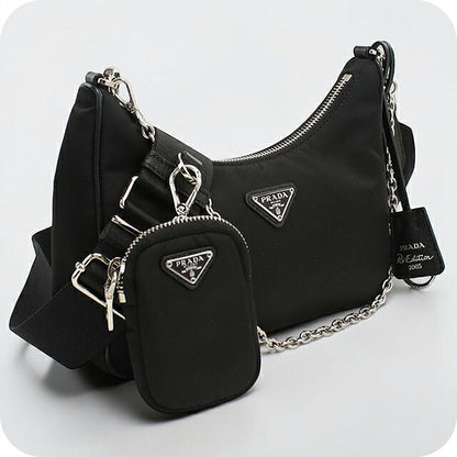 中古 プラダ ショルダーバッグ レディース ブランド PRADA Re-Edition 2005 Re-Nylon 1BH204 ブラック USDPR118728011