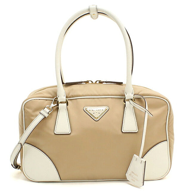 中古 プラダ ハンドバッグ レディース ブランド PRADA Re-Nylon 2WAY レザー ベージュ USDPR119169011