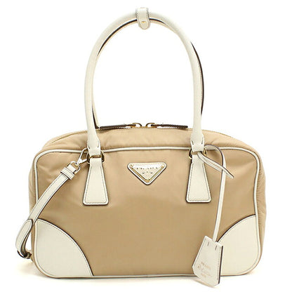 中古 プラダ ハンドバッグ レディース ブランド PRADA Re-Nylon 2WAY レザー ベージュ USDPR119169011