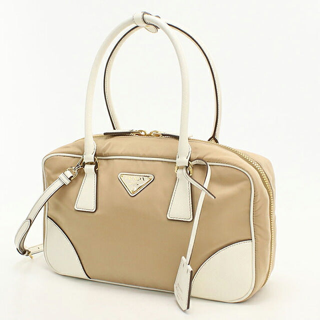 中古 プラダ ハンドバッグ レディース ブランド PRADA Re-Nylon 2WAY レザー ベージュ USDPR119169011