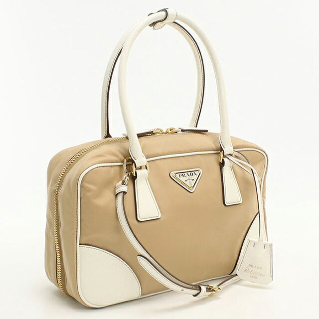 中古 プラダ ハンドバッグ レディース ブランド PRADA Re-Nylon 2WAY レザー ベージュ USDPR119169011