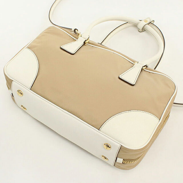 中古 プラダ ハンドバッグ レディース ブランド PRADA Re-Nylon 2WAY レザー ベージュ USDPR119169011