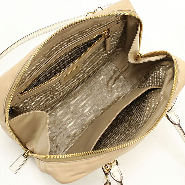 中古 プラダ ハンドバッグ レディース ブランド PRADA Re-Nylon 2WAY レザー ベージュ USDPR119169011