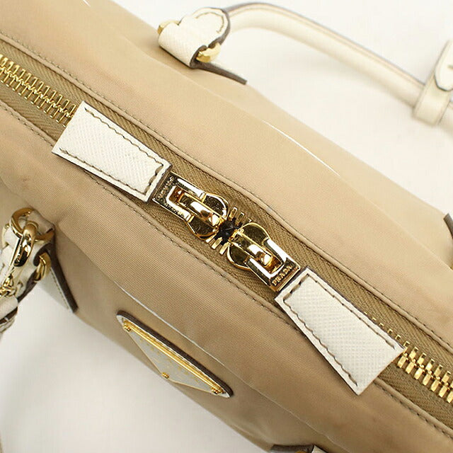 中古 プラダ ハンドバッグ レディース ブランド PRADA Re-Nylon 2WAY レザー ベージュ USDPR119169011